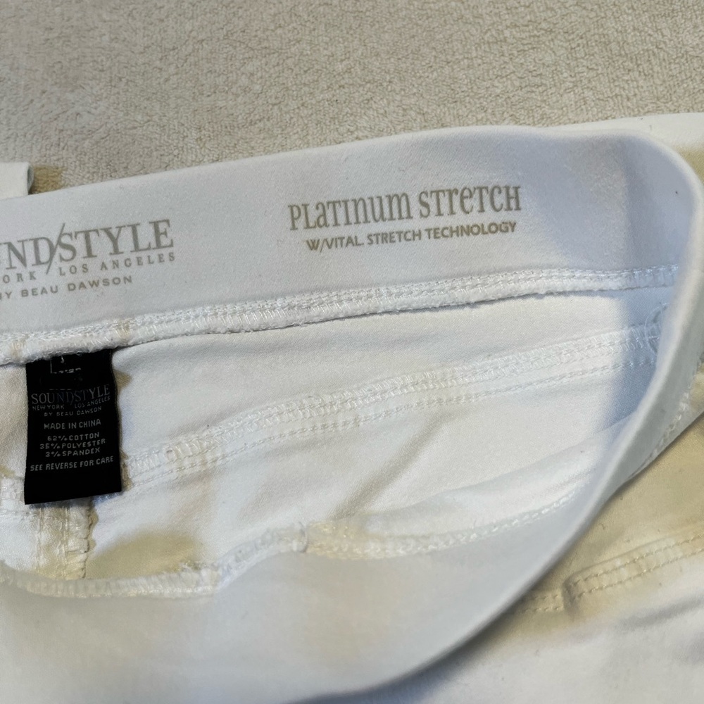 🤍 SoundStyle Platinum Stretch Pull-On Leggings White Women’s Size M Slimming - Picture 4 of 7